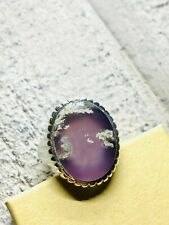 Antique Yemeni Agate Authentic Spring Rose Aqeeq Sterling Silver Ring 10 US 