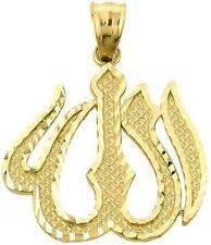 Middle Eastern Jewelry 14k Yellow Gold Islamic Allah Necklace Pendant