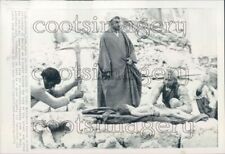 1972 Muslim Priest Officiates at Burial of Baby Earthquake Qir Iran Press Photo