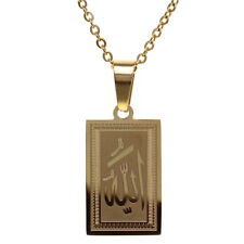 Small Gold Pt Muslim Allah Necklace Chain Islamic Art Arabic God Islam Gift