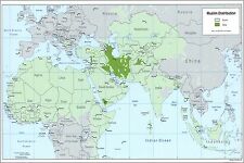 Poster, Many Sizes; Cia Map Of Muslim Islam Distribution  2002
