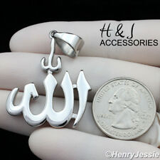 MEN WOMEN Stainless Steel Silver Simple Plain Muslim Allah Charm Pendant*AP107