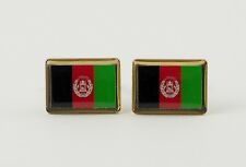 Afghanistan Flag Cufflinks--Afghan Islamic Muslim Middle Eastern Persian 