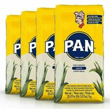 P.A.N. White Corn Meal Pre-cooked Flour, Harina PAN para Arepas, 2 LB. Pack of 4