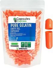 Size 2 Orange Empty Gelatin Capsules Kosher Gel Caps Gluten Free Pills DIY Halal
