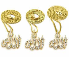 GOLD MUSLIM ISLAM ALLAH PENDENT ROPE,CUBAN,BOX CHAIN NECKLACE 