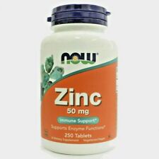Now Zinc 50 mg Foods- Vegetarian Formula  - GMP Quality Assured - 250 Tabs
