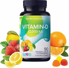 VITAMIN D GUMMIES – IMMUNE SUPPORT & HEALTHY BONES ORANGE, LEMON, STRAWBERRY 90