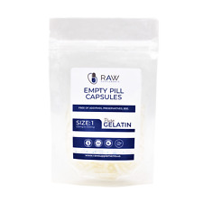 Empty Gelatin Clear Capsules Size 1 Halal Certified Kosher Gluten Gel 100 ct