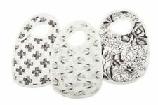 Set of 3 Black and White Muslim Cotton Snap Bibs from Newcastle