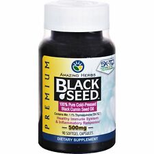 BEST 100% PURE Black Seed Oil 90 Softgel Capsules (NON-GMO HALAL) COLD PRESSED