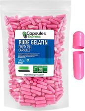 Capsules Express- Size 0 Pink Empty Gelatin Capsules Kosher Halal Pills Gelcaps 