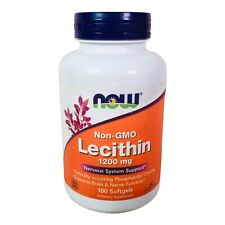 NOW Foods Lecithin 1200 mg 100 Softgels Supports Brain & Nerve Function 6/24