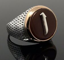 New! 925 Sterling Silver Agate ( Aqeeq) Arabic Muslim Men's Ring US Seller K46H