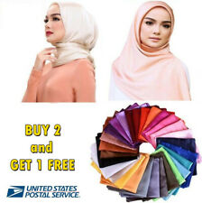 Maxi Viscose Rhinestones Half Pearl Crinkle Hijab Scarf Shawl Muslim 180x90 cm