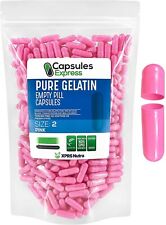 Size 2 Pink Empty Gelatin Capsules Kosher Gel Caps Gluten Free Pills DIY Halal