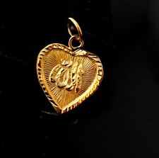 22k 22ct Solid Gold HEART Allah islam muslim pendant quran locket p1058 ns