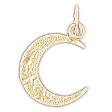 New Real Solid 14K Gold Islamic Crescent Moon Charm