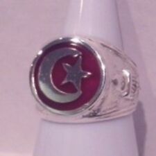 Islamic Muslim R-20 Round Ring in Sterling Silver