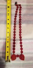 ISLAMIC "HAJJ" BEADS RED AFRICAN TRADE BEADS PILGRIMS TO MECCA? 39 ROUND 2 HEART