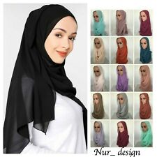  High Quality Plain Bubble Chiffon Muslim Scarf Hijab 180x75 cm  U.S. seller