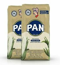 P.A.N. Whole Grain White Corn Meal Pre-cooked Flour, Harina PAN, 2 LB Pack of 2