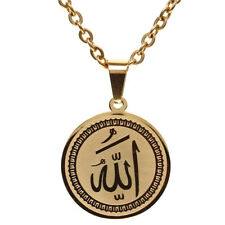 Round Gold Pt Allah Necklace Chain Islamic Arabic Muslim God Islam Gift Allah 