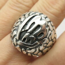 925 Sterling Silver Vintage Muslim Symbols Domed Ring