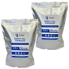 Empty Gelatin Clear Capsules Size 0 Halal Certified Kosher Gluten Gel 10,000 ct