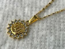 ALLAH Necklace Gold Tone Crystal Accents Muslim Religious Pendant Fashion Jewelr