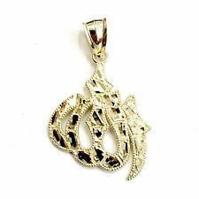 10K Yellow Gold Nugget Allah Islamic God Pendant Charm religious jewelry 2.1g