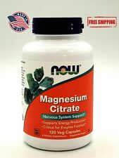 Now Magnesium Citrate 120 Veg Capsules FREE SHIPPING 