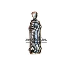 Sterling Silver Jawshan Kabeer Islamic Dua in Glass Amulet Pendant for Necklace