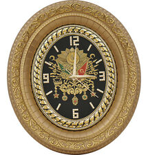 Islamic Turkish Home Decor Ottoman Coat of Arms Framed Oval Clock 32 x 37cm 1837