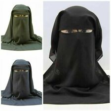 NIQAB MUSLIM HIJAB THREE 3 LAYER ISLAMIC  US Seller