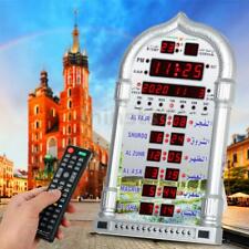 Islamic Mosque Azan Wall Clock Alarm Calendar Muslim Prayer Ramadan Golde