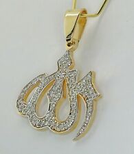 Gold Plated Muslim God Allah Islam Crystal Pendant Necklace Locket Chain Jewelry