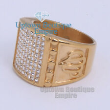 Men's Stainless Steel Gold Muslim Allah Square Ring Size:10#CB