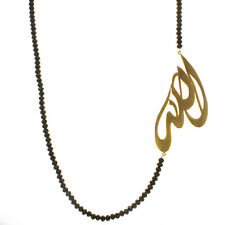 Angel Joon Handmade Gold Pt Islamic Muslim Beaded Arabic Allah God Necklace 