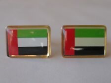 United Arab Emirates Flag Cufflinks--Islamic Muslim Middle Eastern Gulf UAE