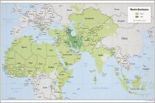 Poster, Many Sizes; Cia Map Of Muslim Islam Distribution 1995