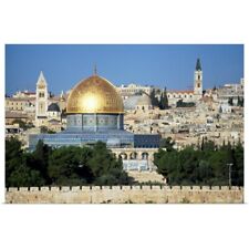 Dome of the Rock and Temple Mount, Poster Art Print, Islam Home Decor