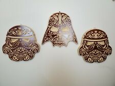 Handmade 1x Darth Vader and 2x Storm Trooper  Wooden Carving 1