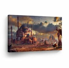 Islamic Wall Art Camel and Mosque Canvas Print Home Decor Arabic Calligraphy