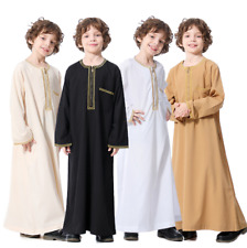 Kids Boys Muslim Islamic Jubba Thobe Dishdasha Baggy Kaftan Robe Arab Clothes