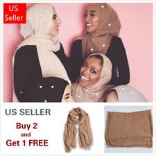 6x3 FT Pearl Cotton Women Viscose Maxi Crinkle Hijab Scarf Shawl Islam Muslim