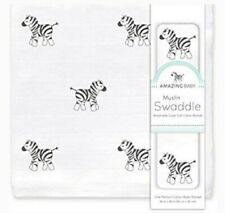 Amazing Baby Muslim Swaddle Blanket Premium Cotton Breathable Zebra 