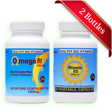 Halal Omega3 Fish Oil + Vitamin D3 5000 IU - Made in USA by Healthy Bio-Vitamins